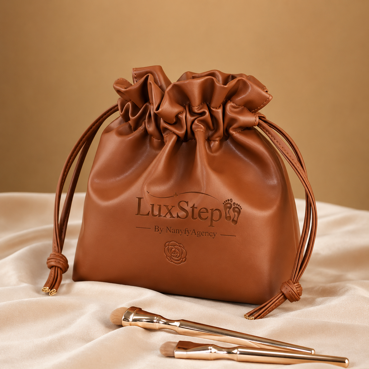 LuxStep™ Premium Leather Drawstring Pouch